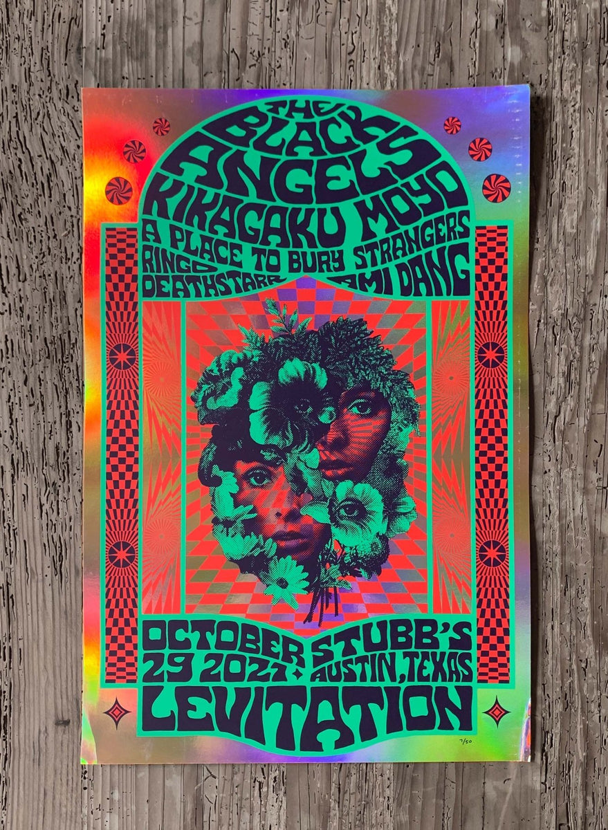 The Black Angels + Kikagaku Moyo Poster by Fez Moreno – LEVITATION