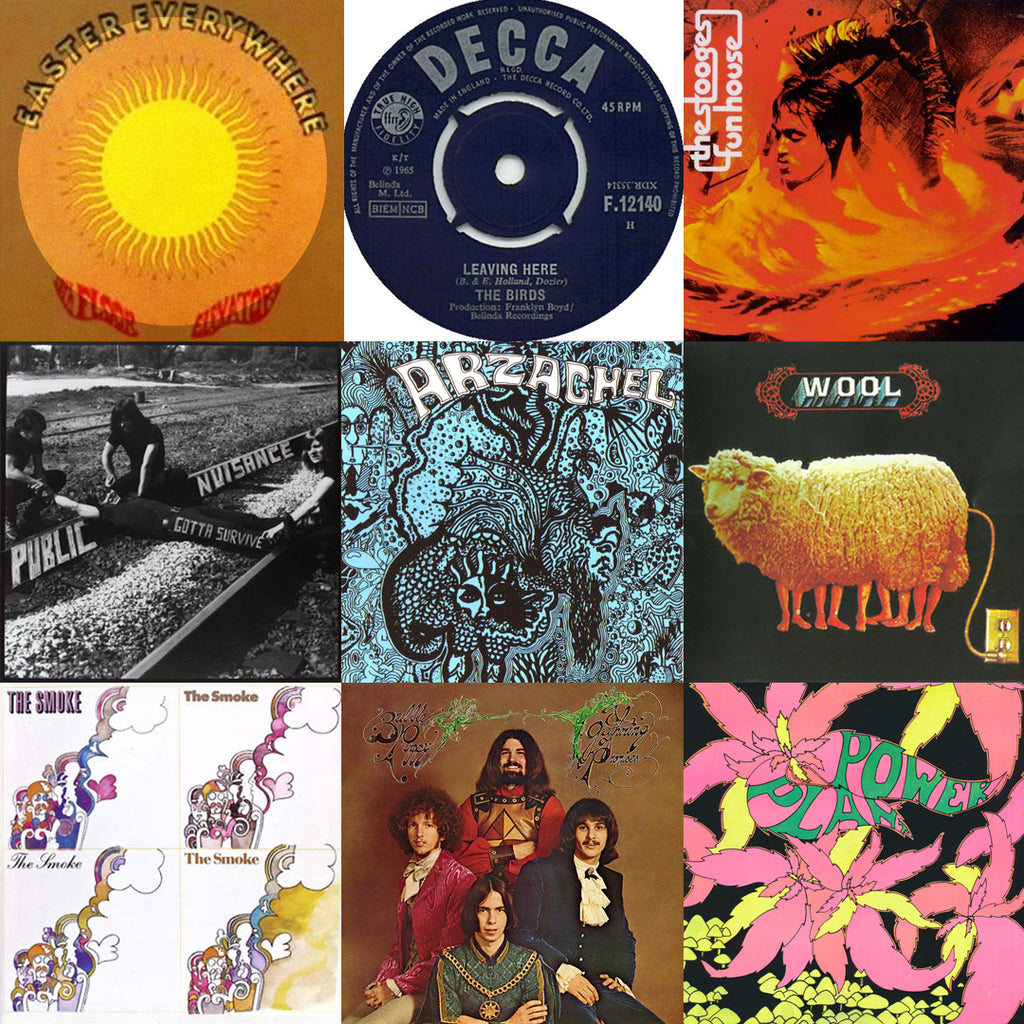 3x3 grid of record cover images