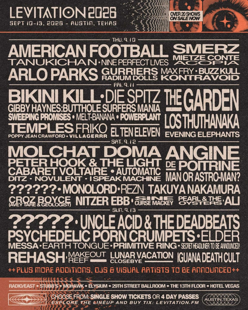 LEVITATION 2026 - LINEUP VIDEO JUKEBOX - LEVITATION