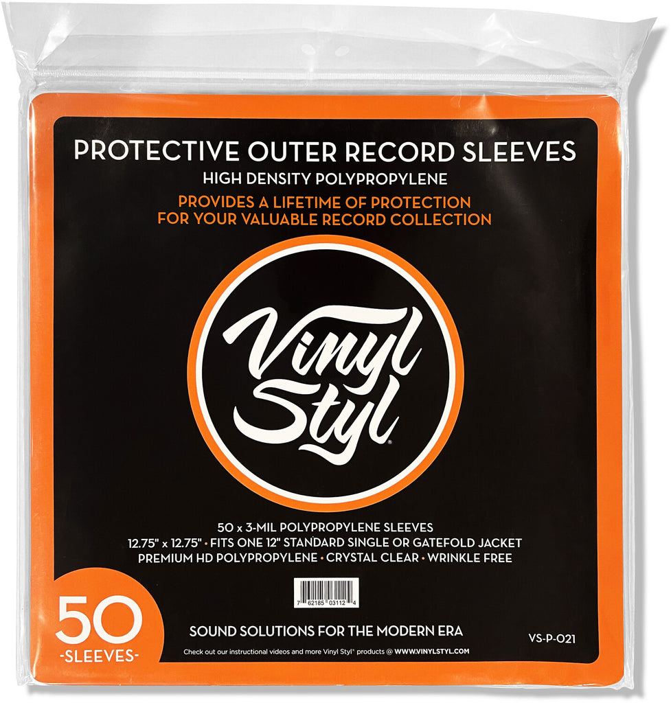 Vinyl Styl® VS-P-021 12 Inch Outer Record Sleeves - Easy Open - 50 Count