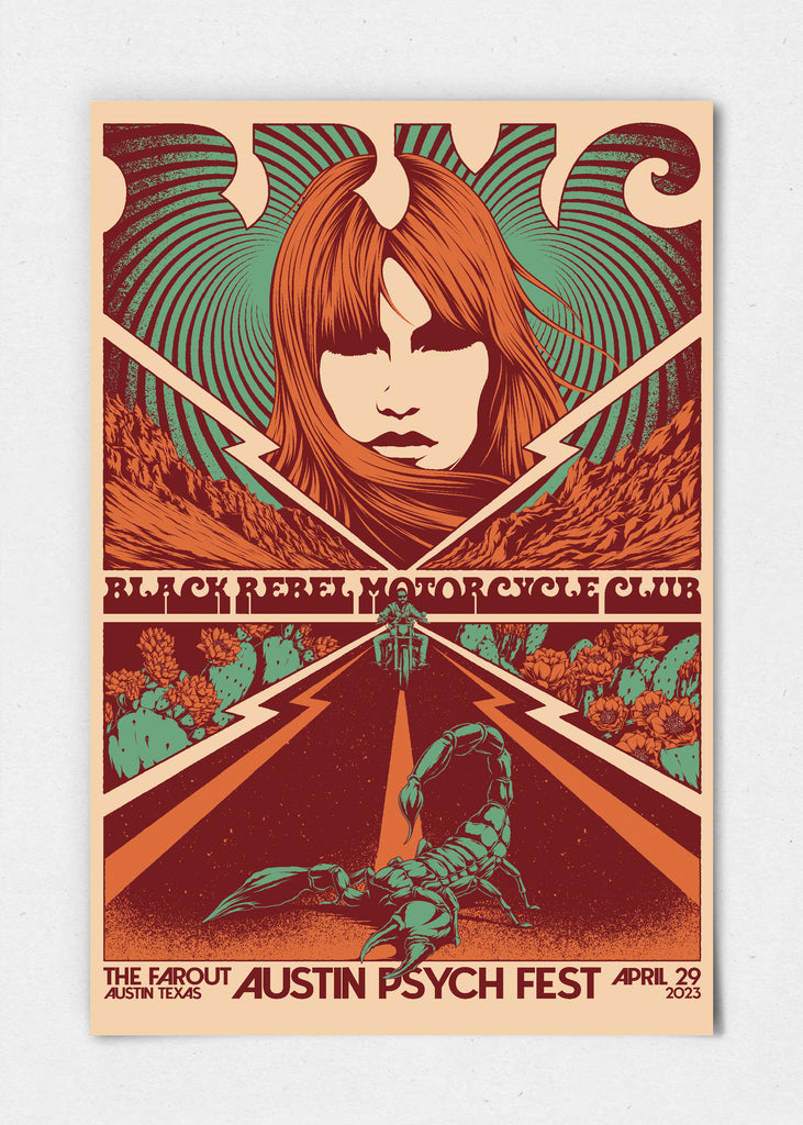 Black Rebel Motorcycle Club Poster by Simon Berndt - Archive
