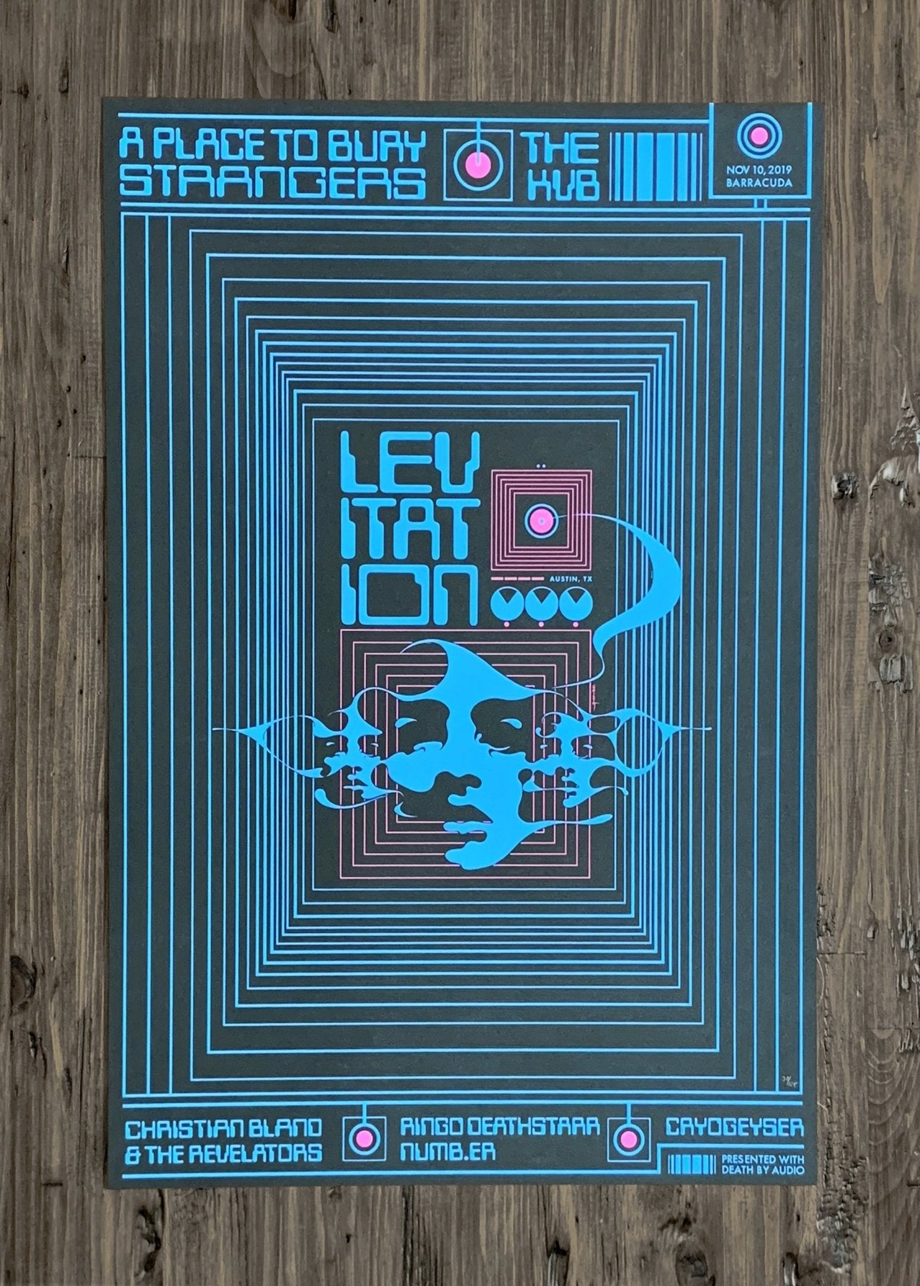 A Place to Bury Strangers + The KVB Poster by Robin Gnista - ARCHIVE - LEVITATION
