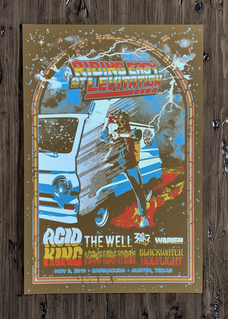 Acid King, The Well and Here Lies Man Poster by Sterling Bartlett - LEVITATION