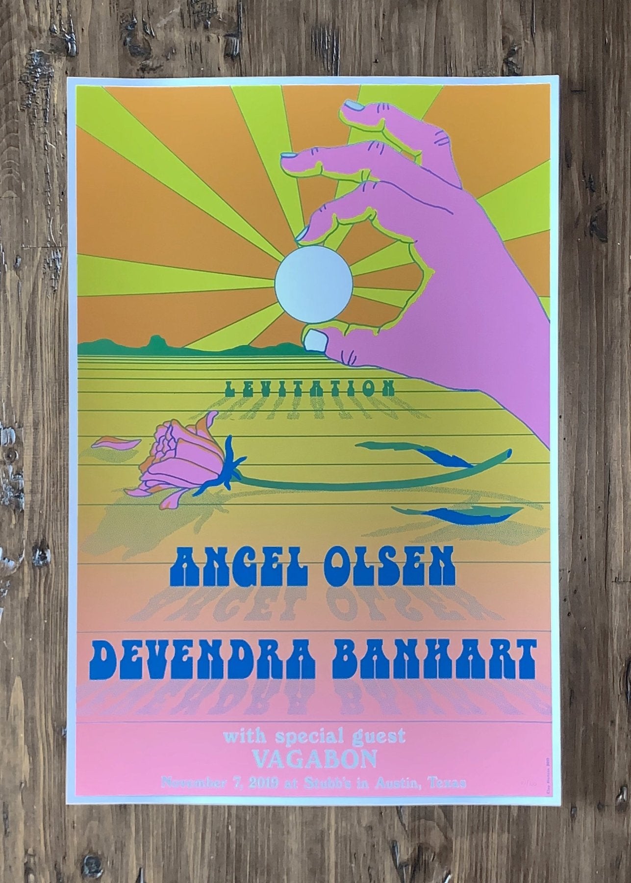Angel Olsen + Devendra Banhart Poster by Clay Hickson - LEVITATION
