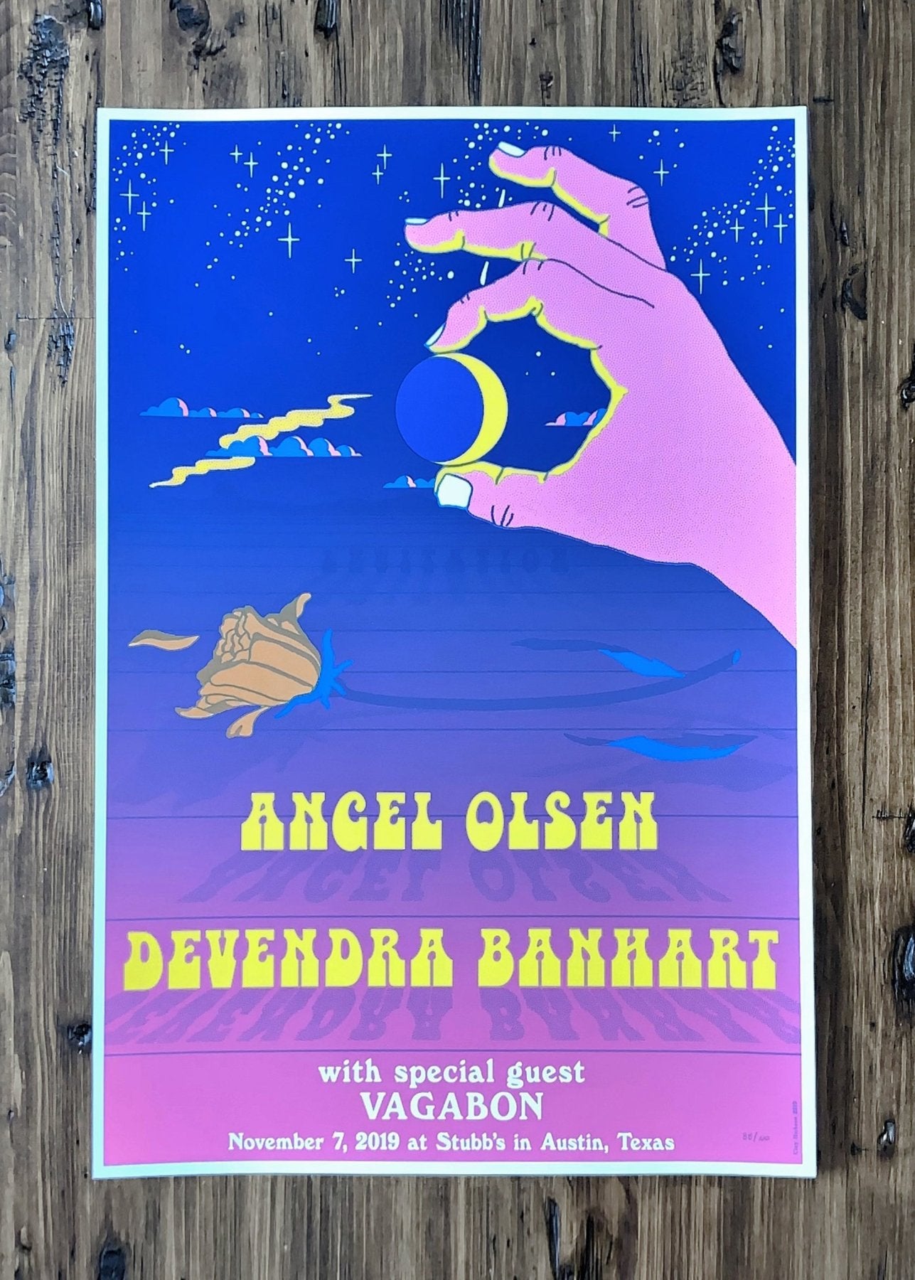 Angel Olsen + Devendra Banhart Poster by Clay Hickson - LEVITATION