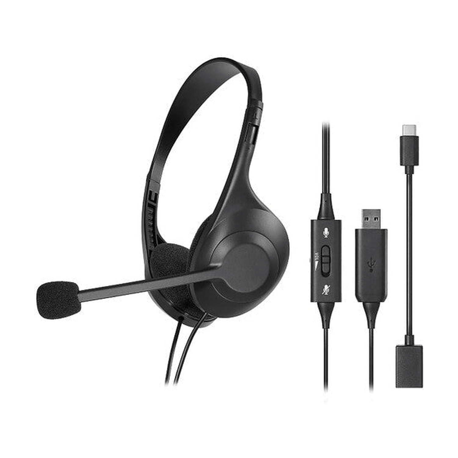 Audio - Technica ATH - 102USB Dual - Ear USB Headset - Black - LEVITATION