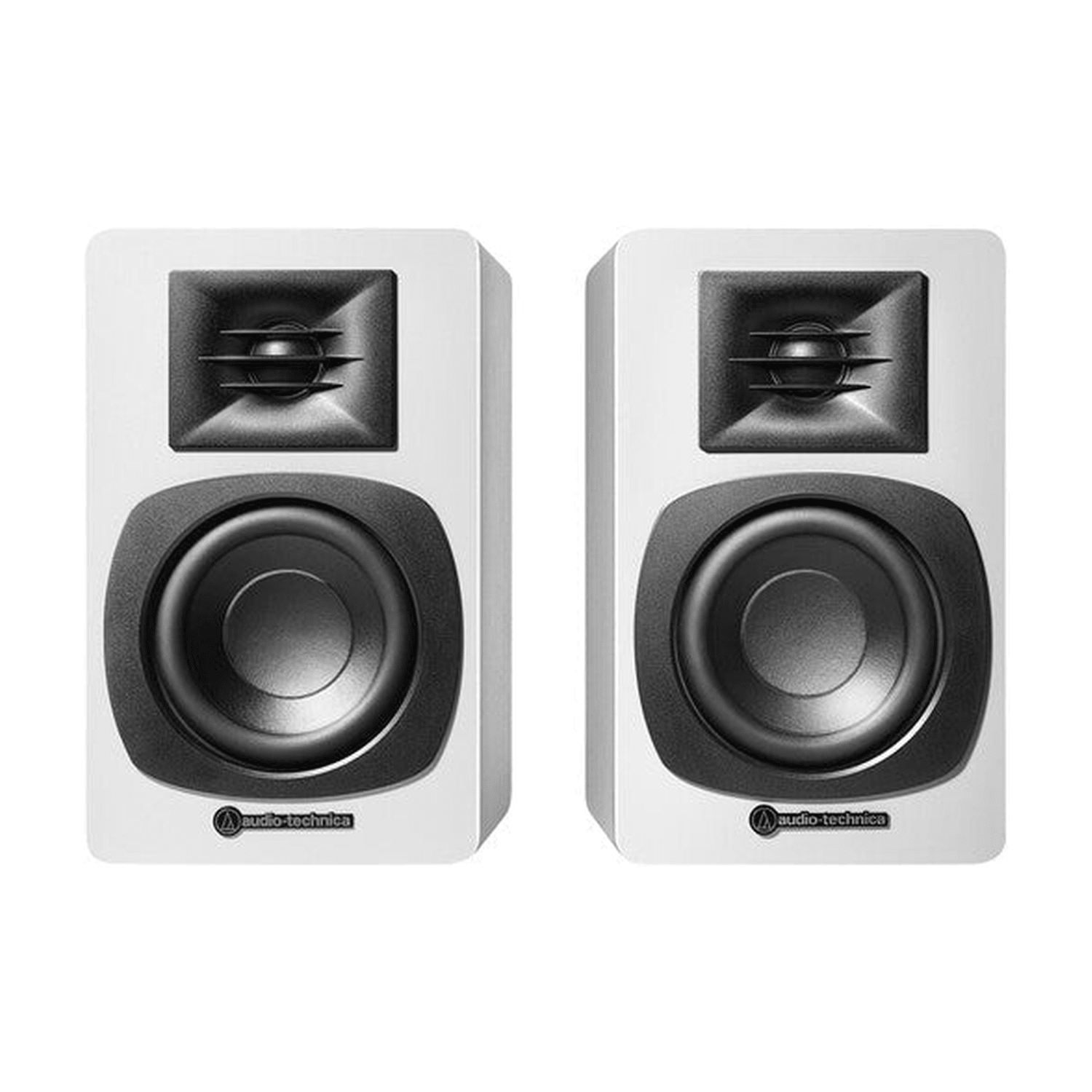 Audio - Technica ATSP3XWH Bookshelf Speakers w/ Bluetooth - White - LEVITATION