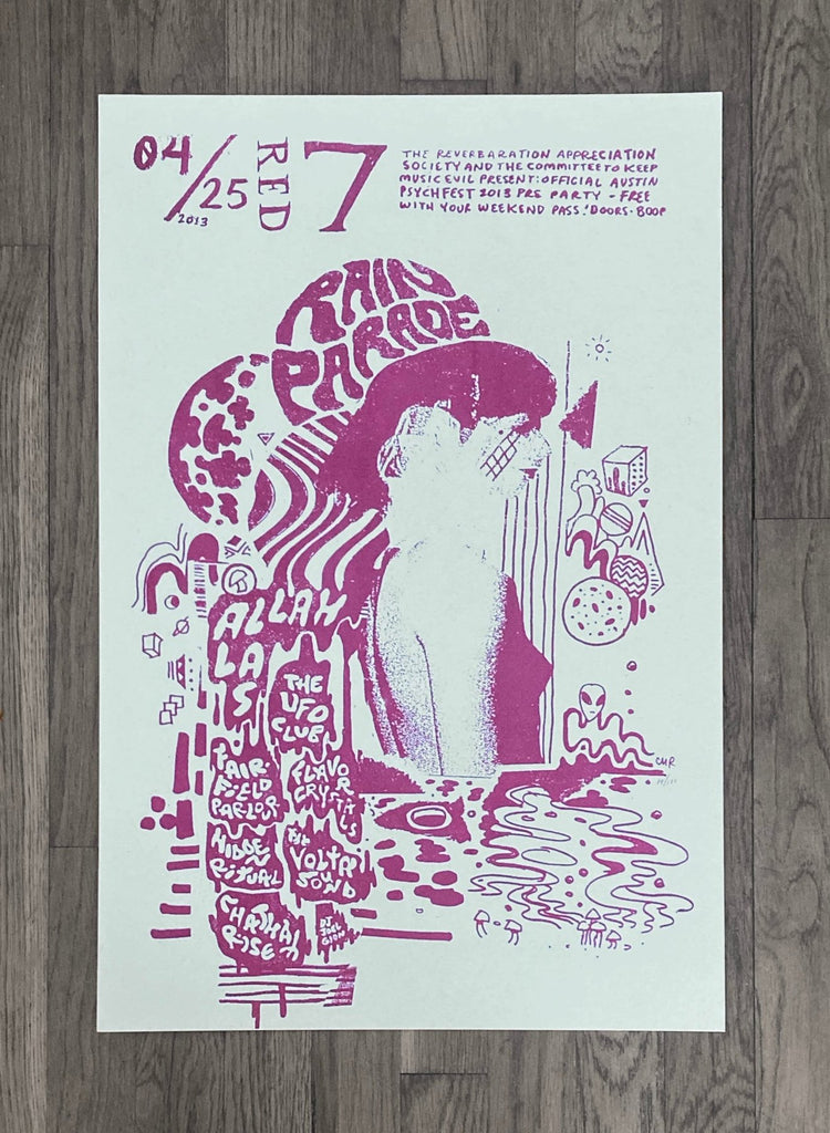 Austin Psych Fest 2013 Red 7 Poster by CMRTYZ - LEVITATION