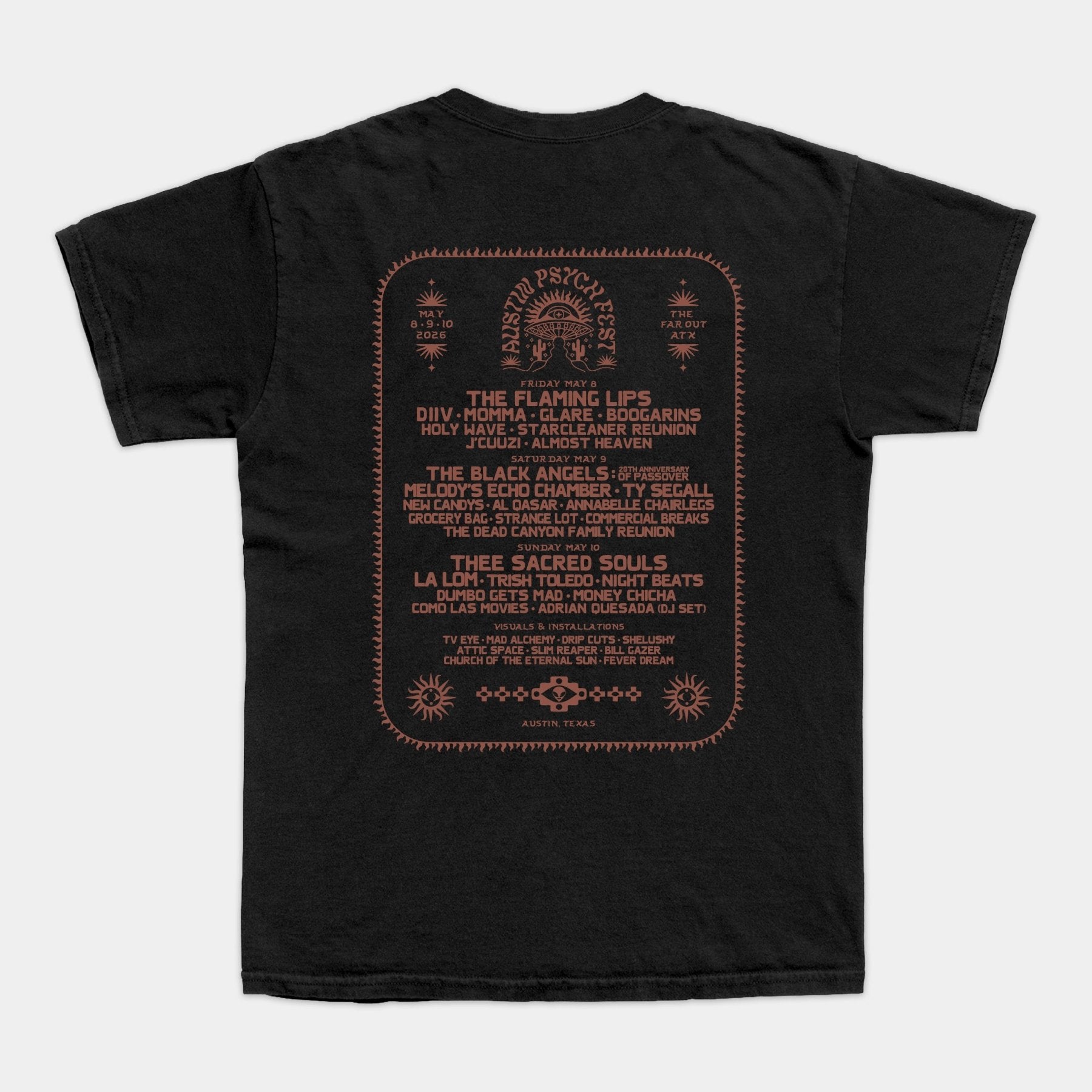 Austin Psych Fest 2026 - Lineup T-Shirt | LEVITATION