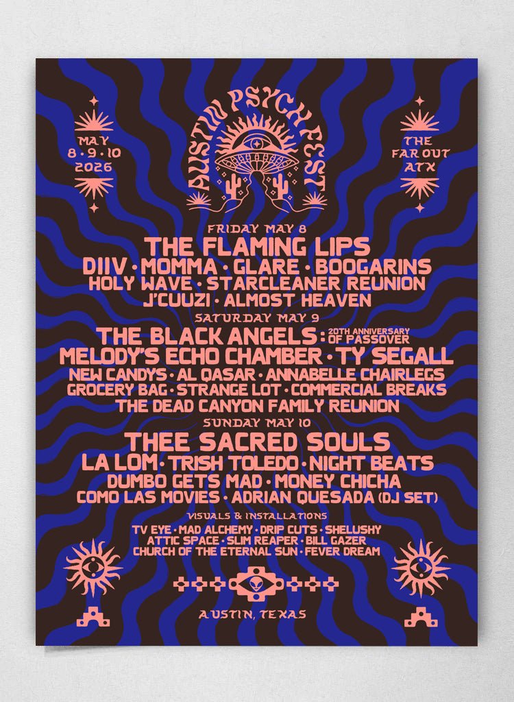 Austin Psych Fest 2026 Poster by Sun Keep - LEVITATION