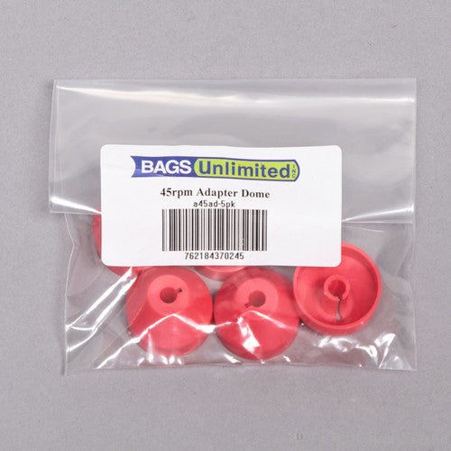 Bags Unlimited A45AD5Pk - 7 Inch 45 Rpm Record Adaptor Dome - 5 Pack - LEVITATION