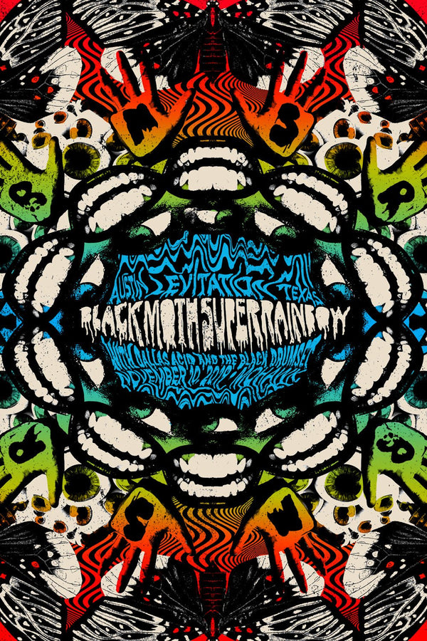 Black Moth Super Rainbow Poster by Nate Duval - LEVITATION