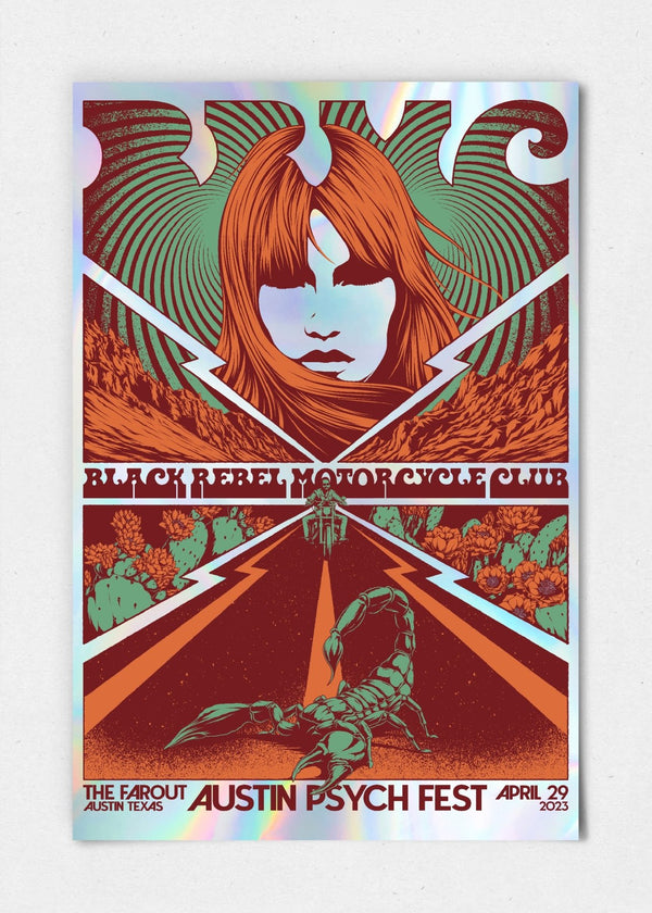 Black Rebel Motorcycle Club Poster by Simon Berndt - LEVITATION