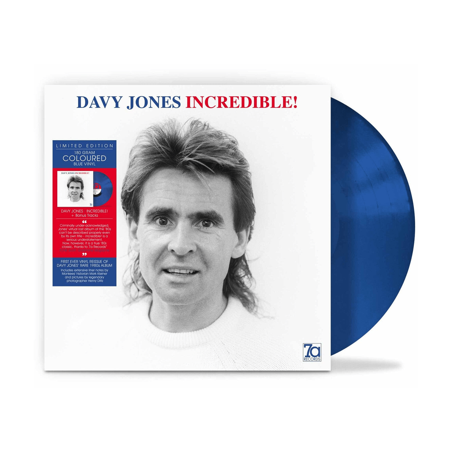 Davy Jones - Incredible! - 180gm Blue Vinyl (Blue Vinyl) - LEVITATION