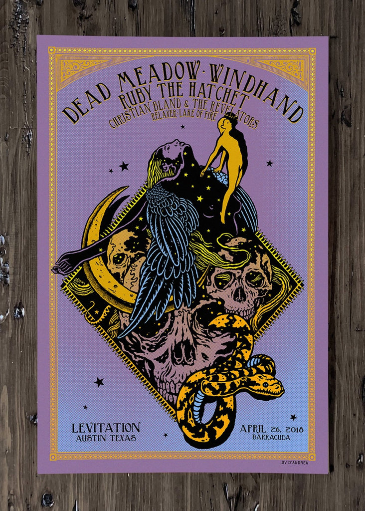 Dead Meadow & Windhand Poster by David D' Andrea - LEVITATION