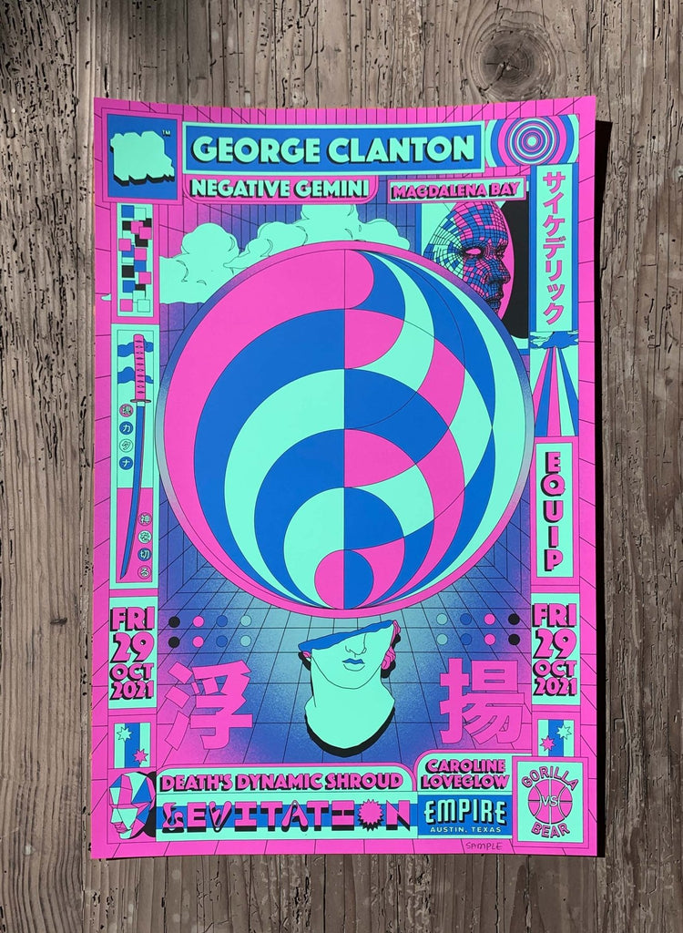 George Clanton + 100% Electronica Poster by Lunitas - LEVITATION