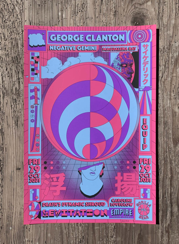 George Clanton + 100% Electronica Poster by Lunitas - LEVITATION