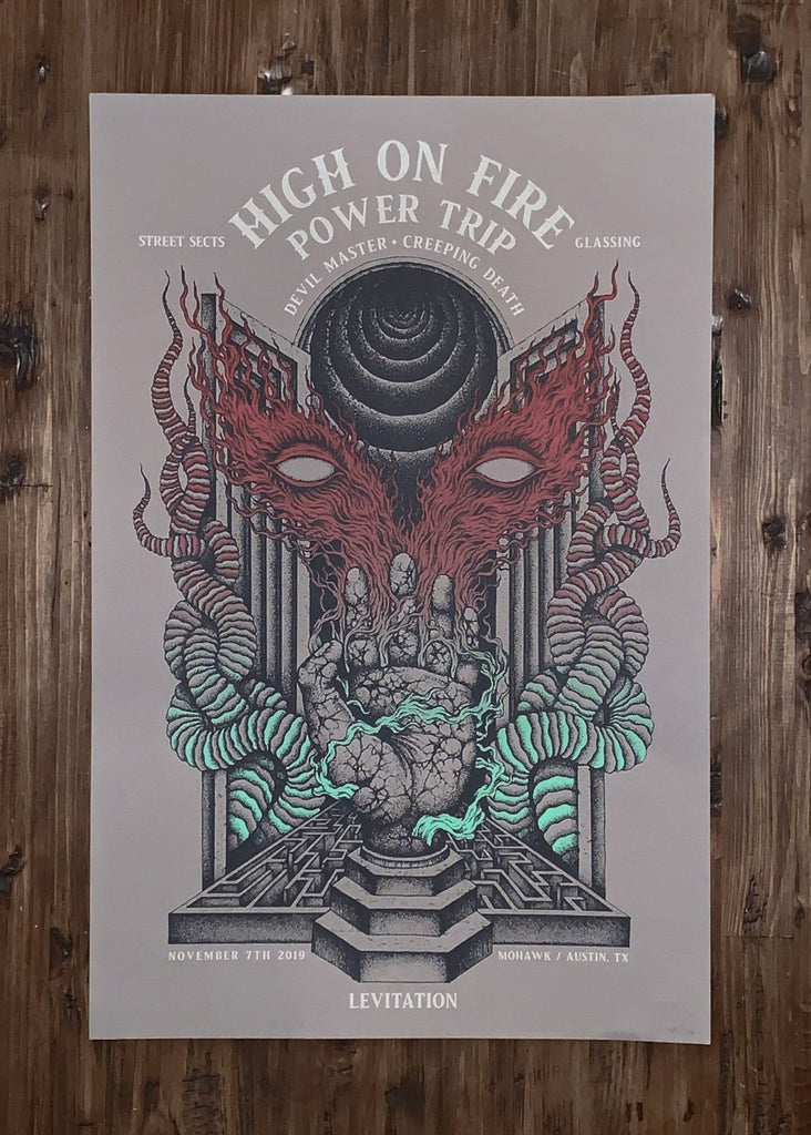 High On Fire + Power Trip Poster by Kuba Sokolski - ARCHIVE - LEVITATION