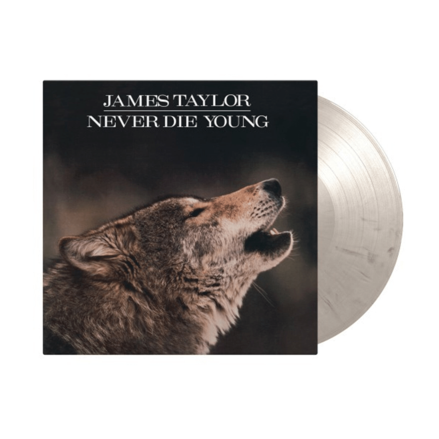 James Taylor - Never Die Young - Limited 180-Gram White & Black Marble Colored Vinyl (White Vinyl) - LEVITATION