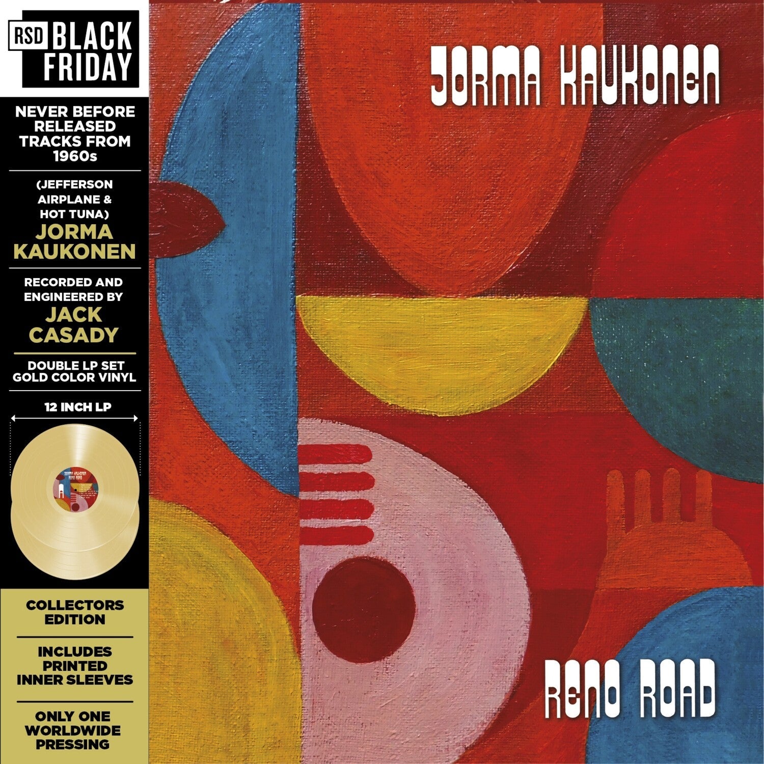 Jorma Kaukonen / Jack Casady - Reno Road: Unleased Tracks from the '60's 2xLP (Gold Vinyl) - LEVITATION