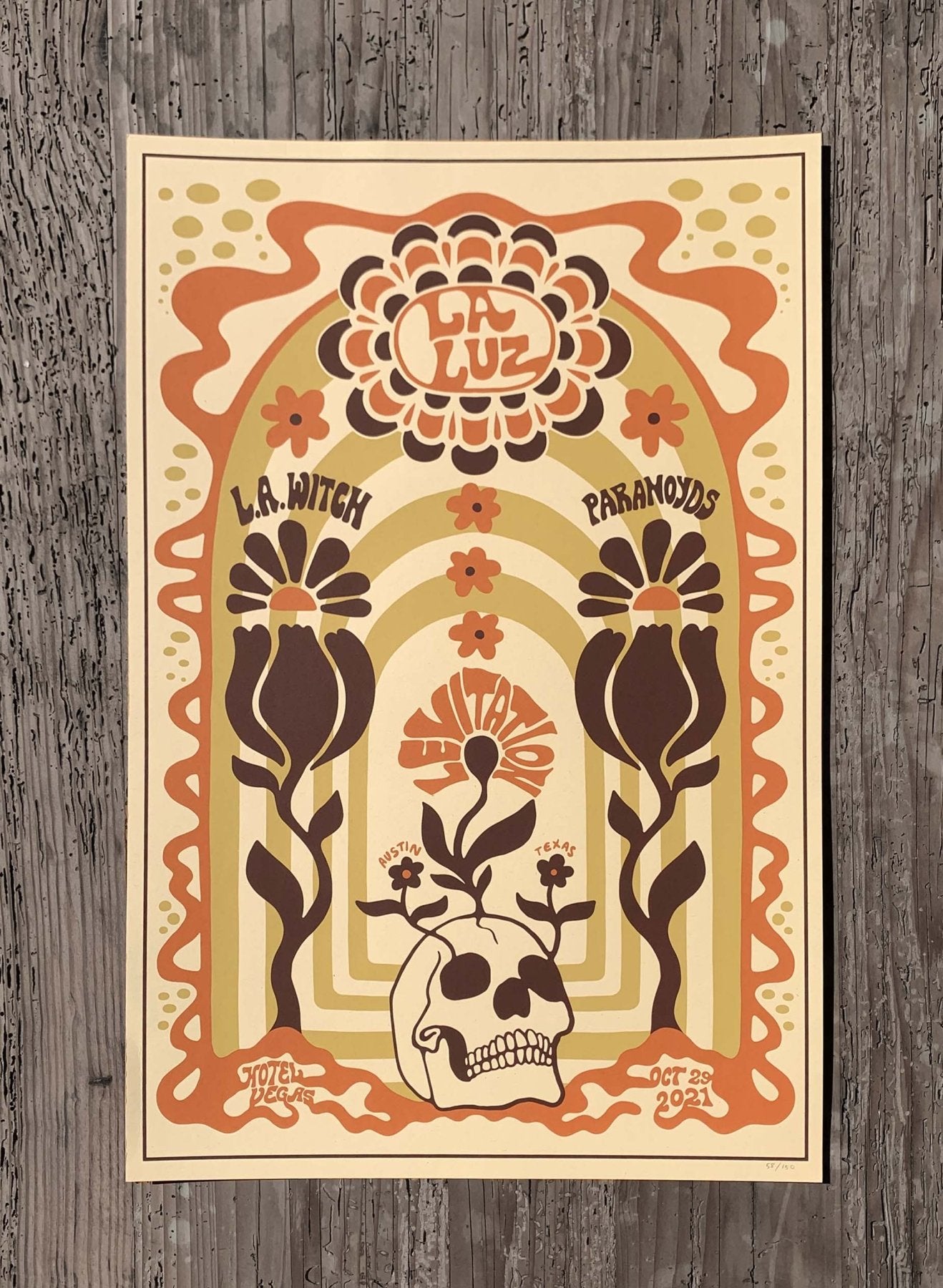 La Luz + L.A. Witch + Paranoyds Poster by Sun Keep - ARCHIVE - LEVITATION