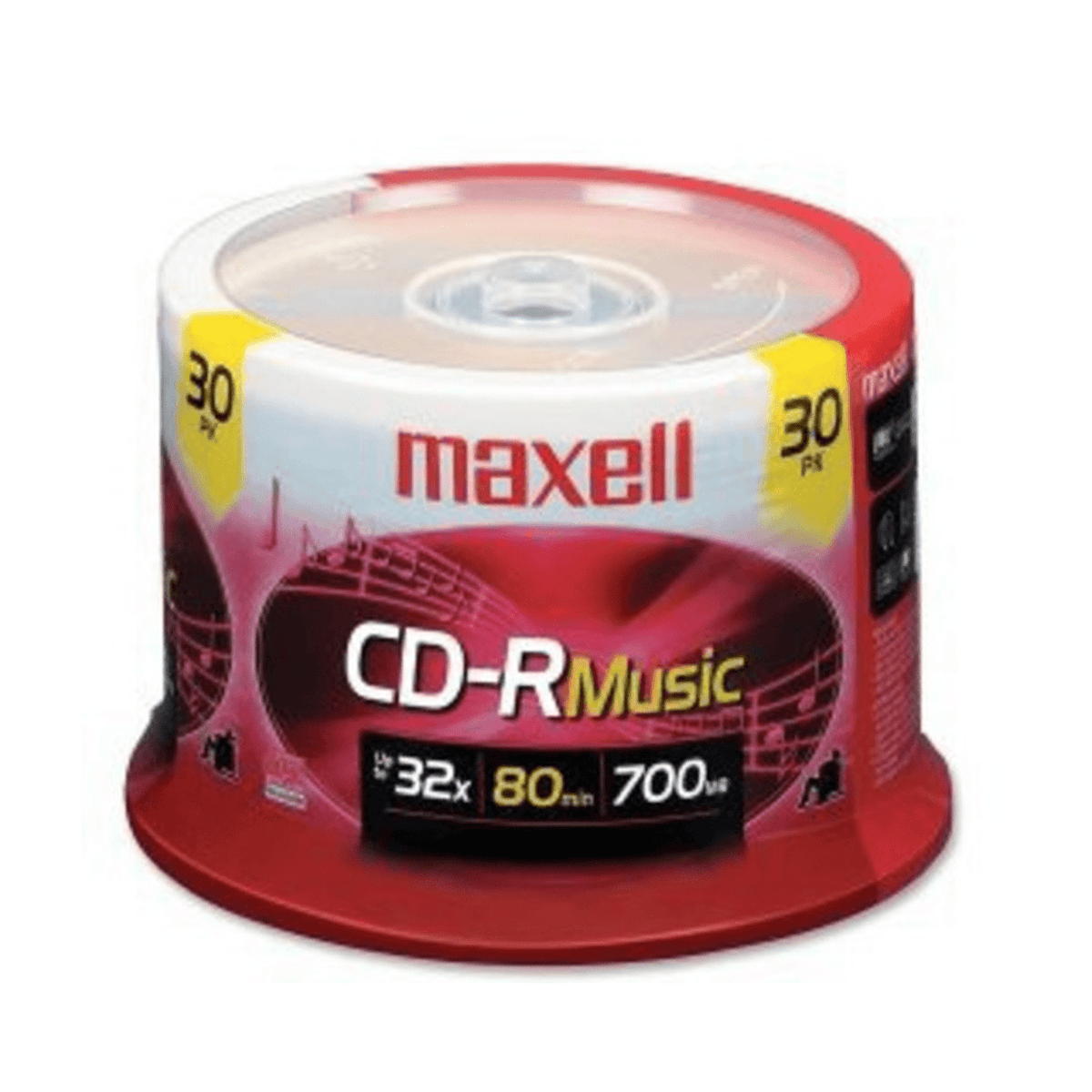 Maxell CDR-80 MUSIC CD Recordable Discs 32X 700MB 80 Min 30 Pack - LEVITATION
