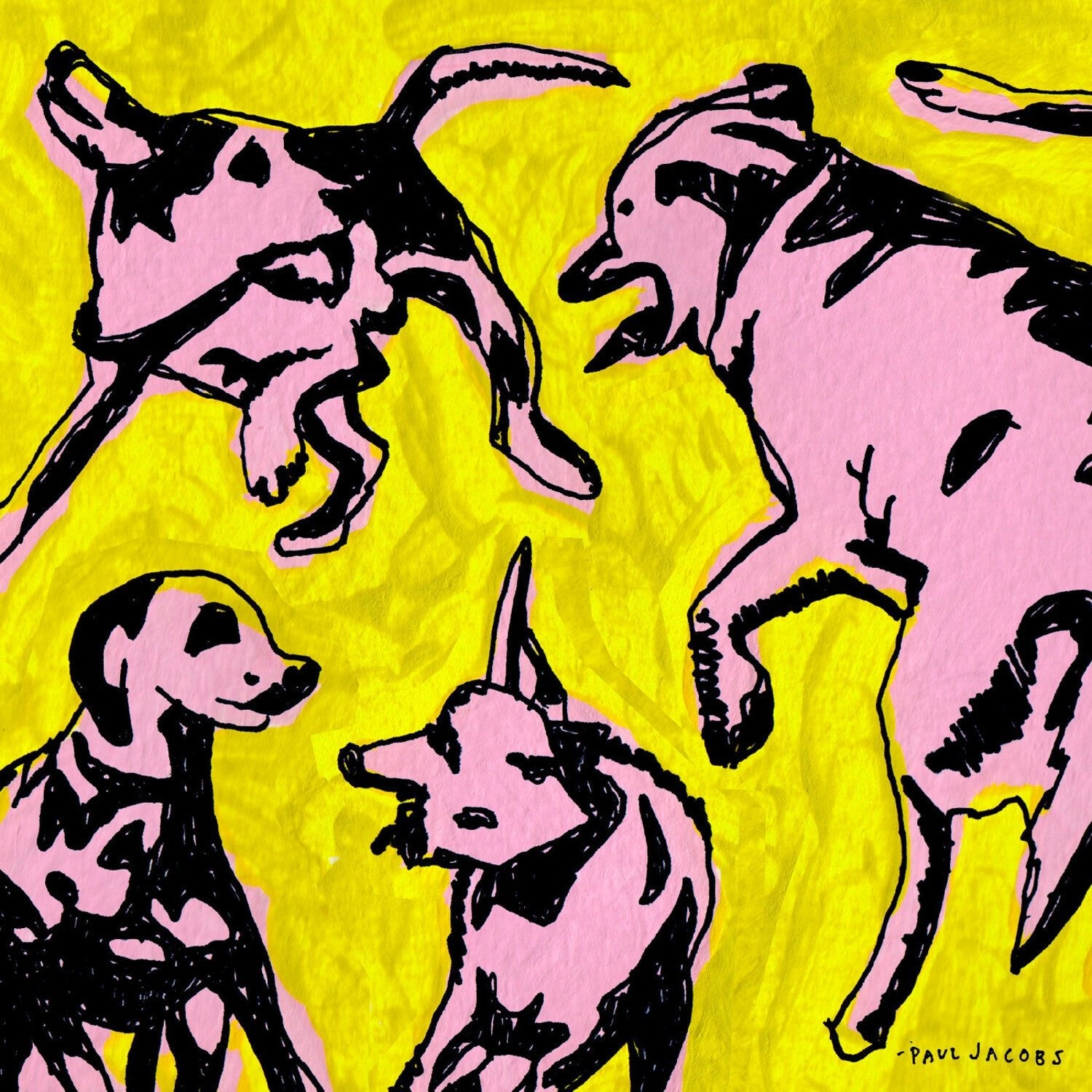 Paul Jacobs - Pink Dogs on the Green Grass - LEVITATION