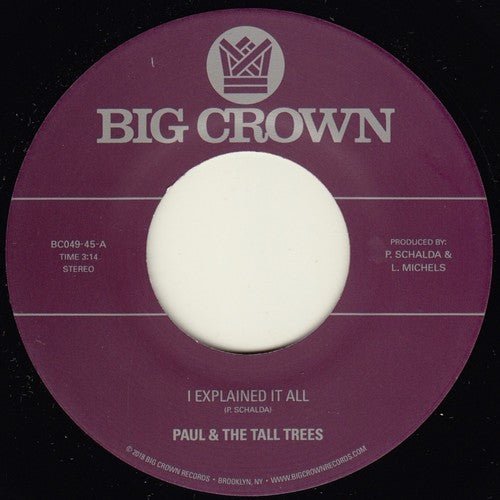 Paul & The Tall Trees - Explained It All / Watch Out - LEVITATION