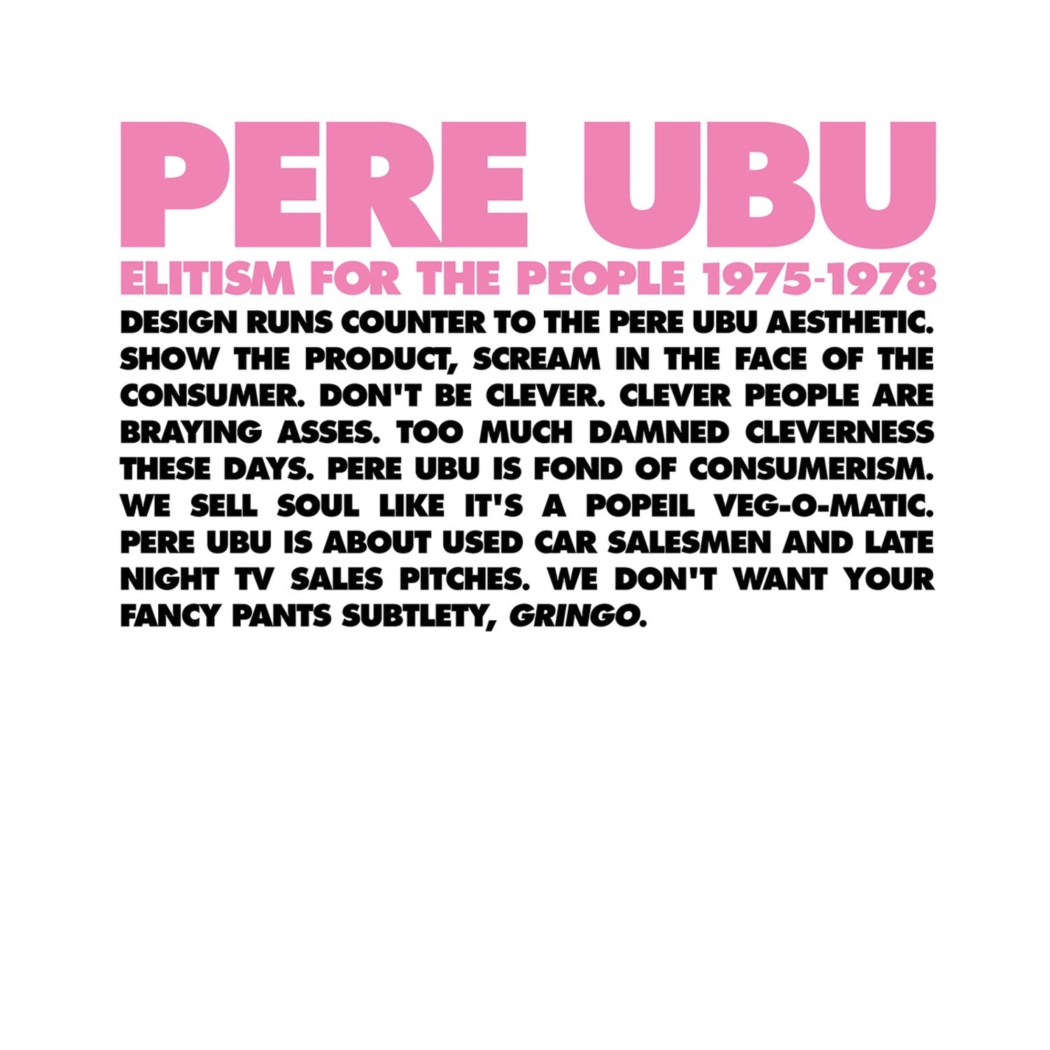 Pere Ubu - Elitism for the People: 1975-1978 (Cd) - LEVITATION