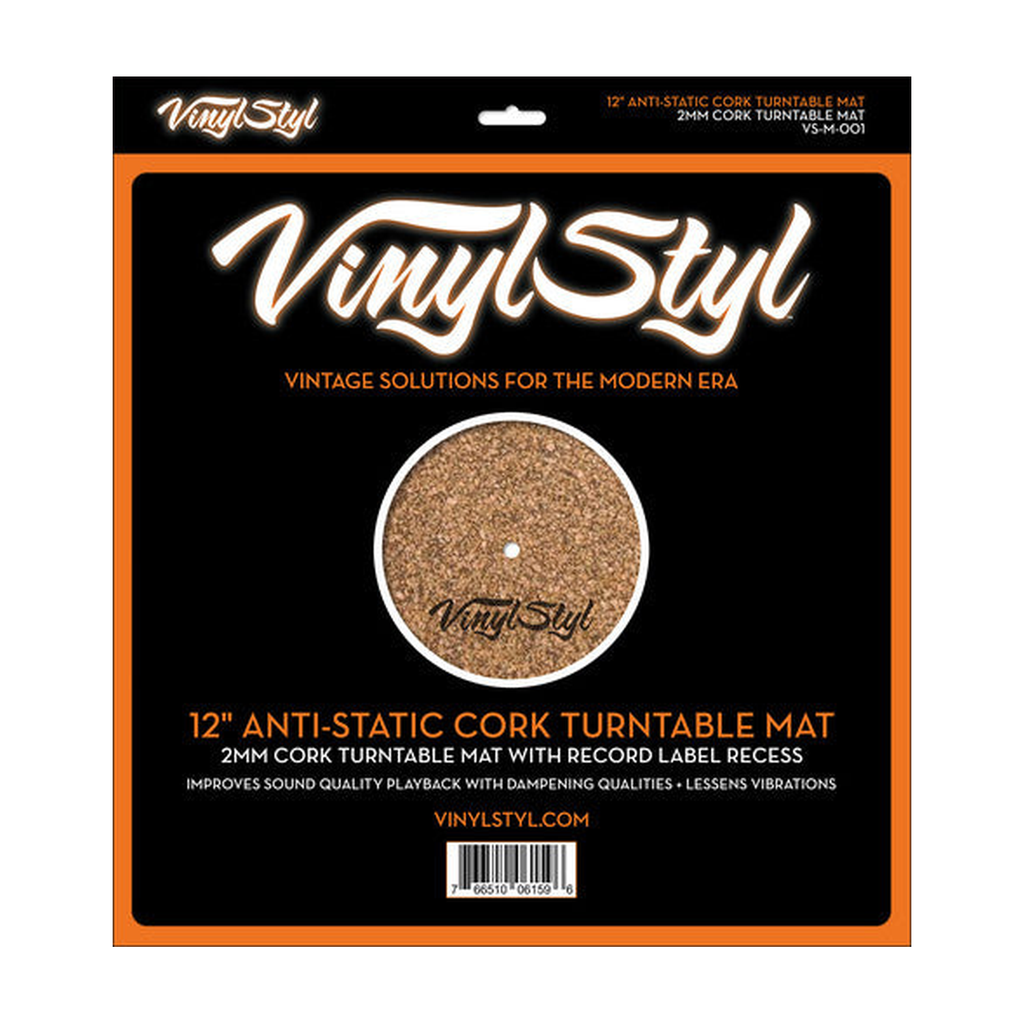 Vinyl Styl® VS-M-001 12 Inch Anti Static Cork Turntable Mat - Less Vibration - No Slip