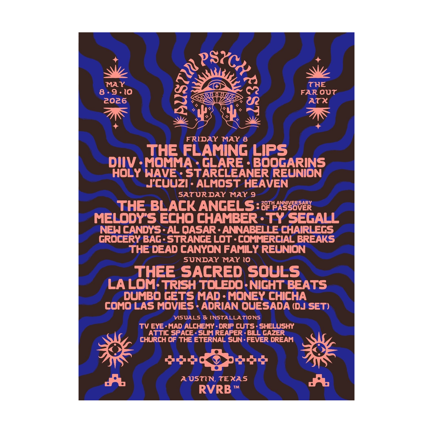 RVRB™ Austin Psych Fest 2026 Poster by Sun Keep - LEVITATION