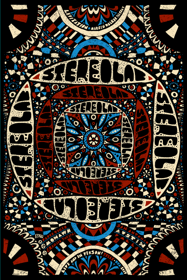 Stereolab Texas 2019 Poster by Nate Duval - LEVITATION