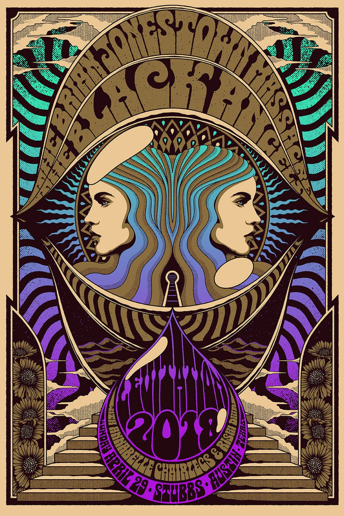 The Black Angels + BJM Poster by Simon Berndt - ARCHIVE - LEVITATION