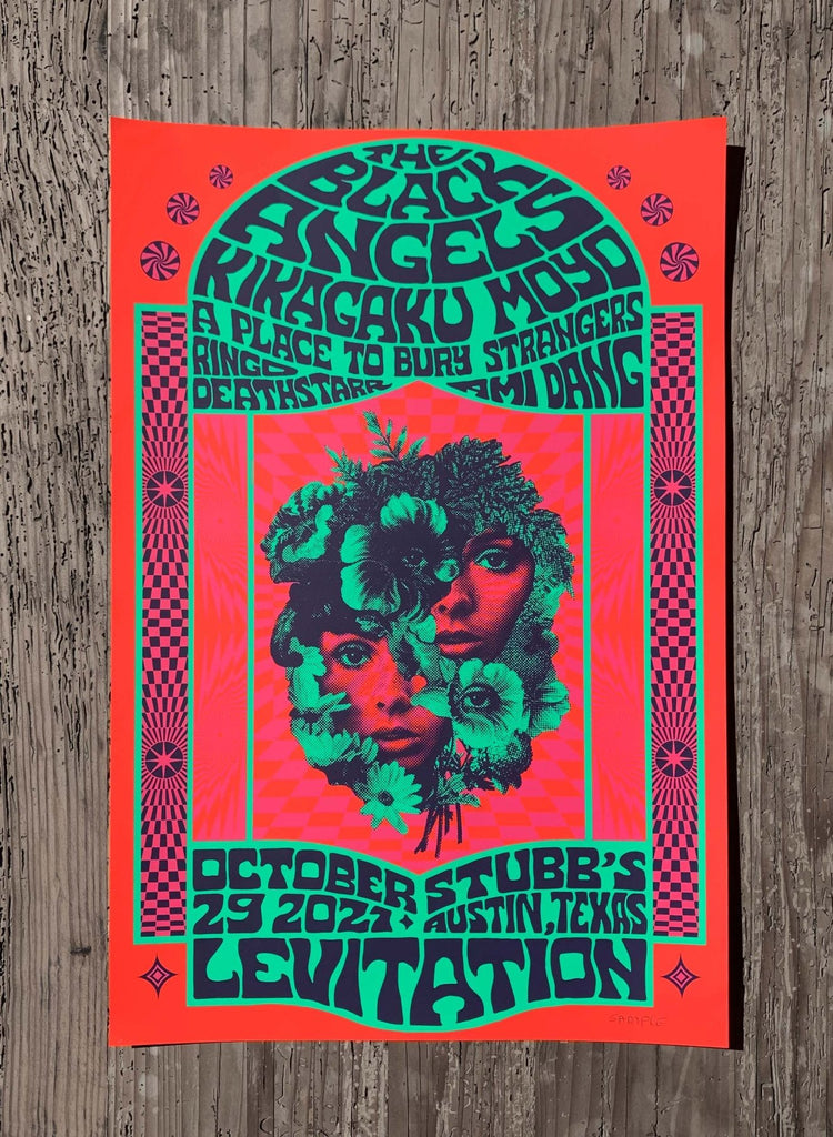 The Black Angels + Kikagaku Moyo Poster by Fez Moreno - LEVITATION