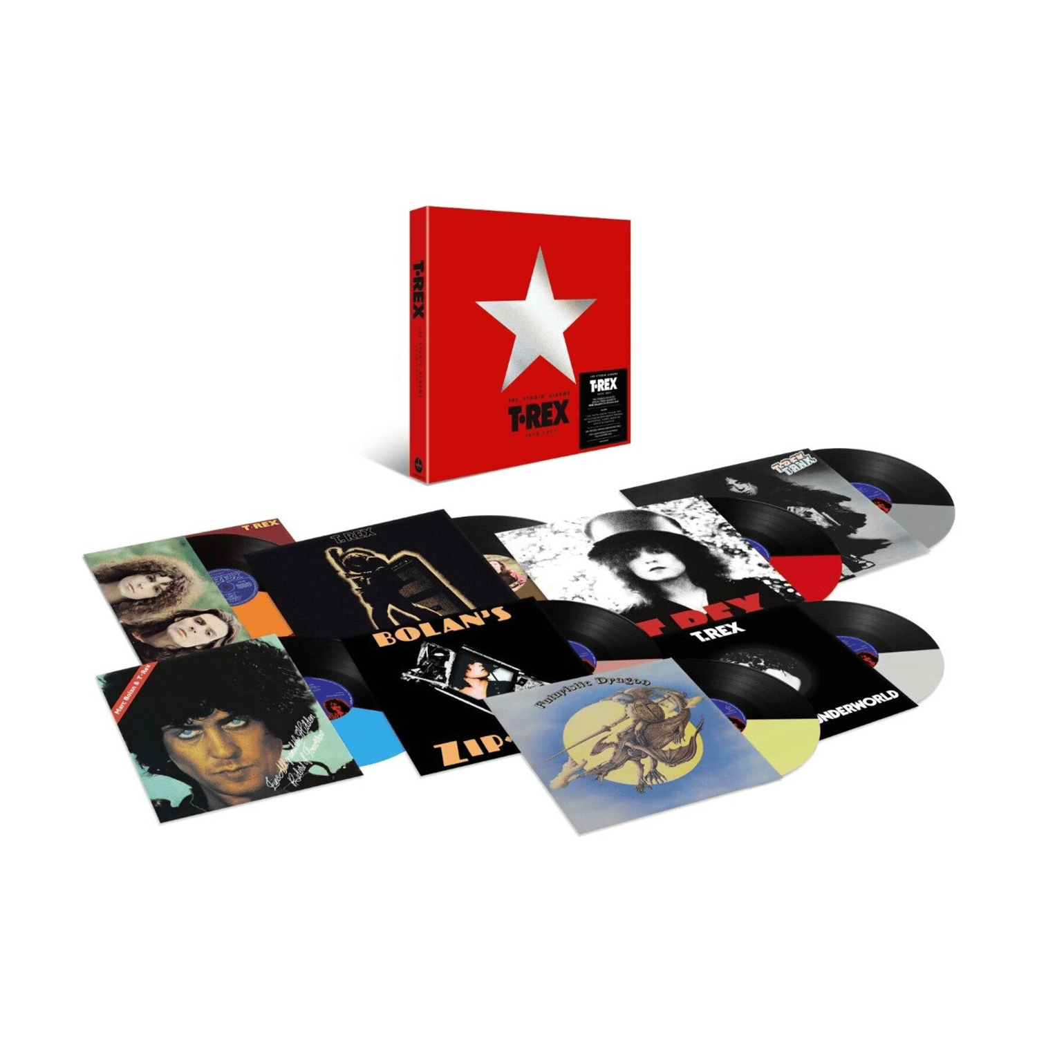 T.Rex - The Studio Albums 1970-1977 - Half & Half Colored Vinyl Box Set 8xLP - LEVITATION