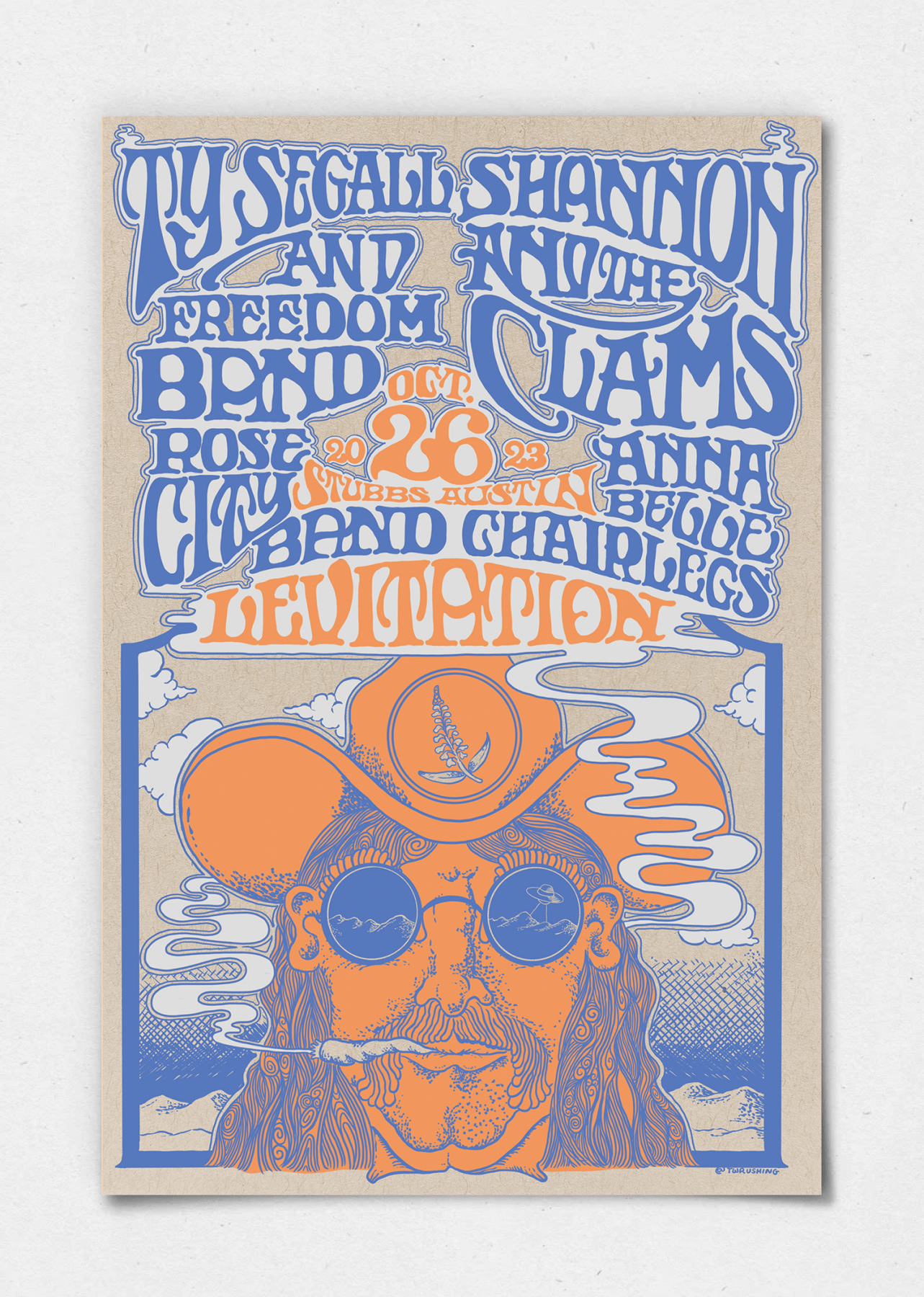 Ty Segall & Freedom Band Poster by Taylor W. Rushing - LEVITATION