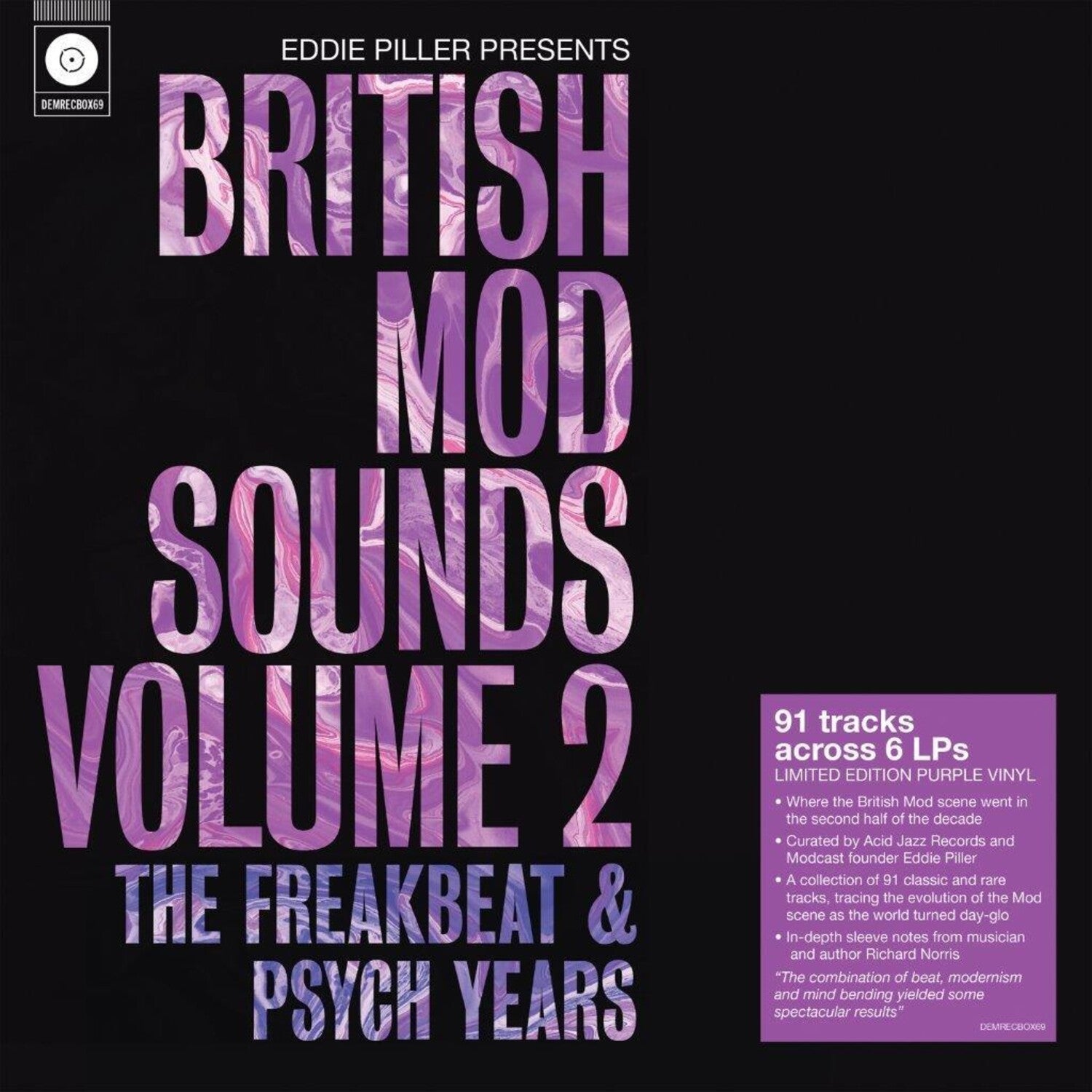 Various Artists - Eddie Piller Presents British Mod Sounds of the 1960s Volume 2: the Freakbeat & Psych Years / Various - Boxset on 140 (Purple Vinyl) - LEVITATION