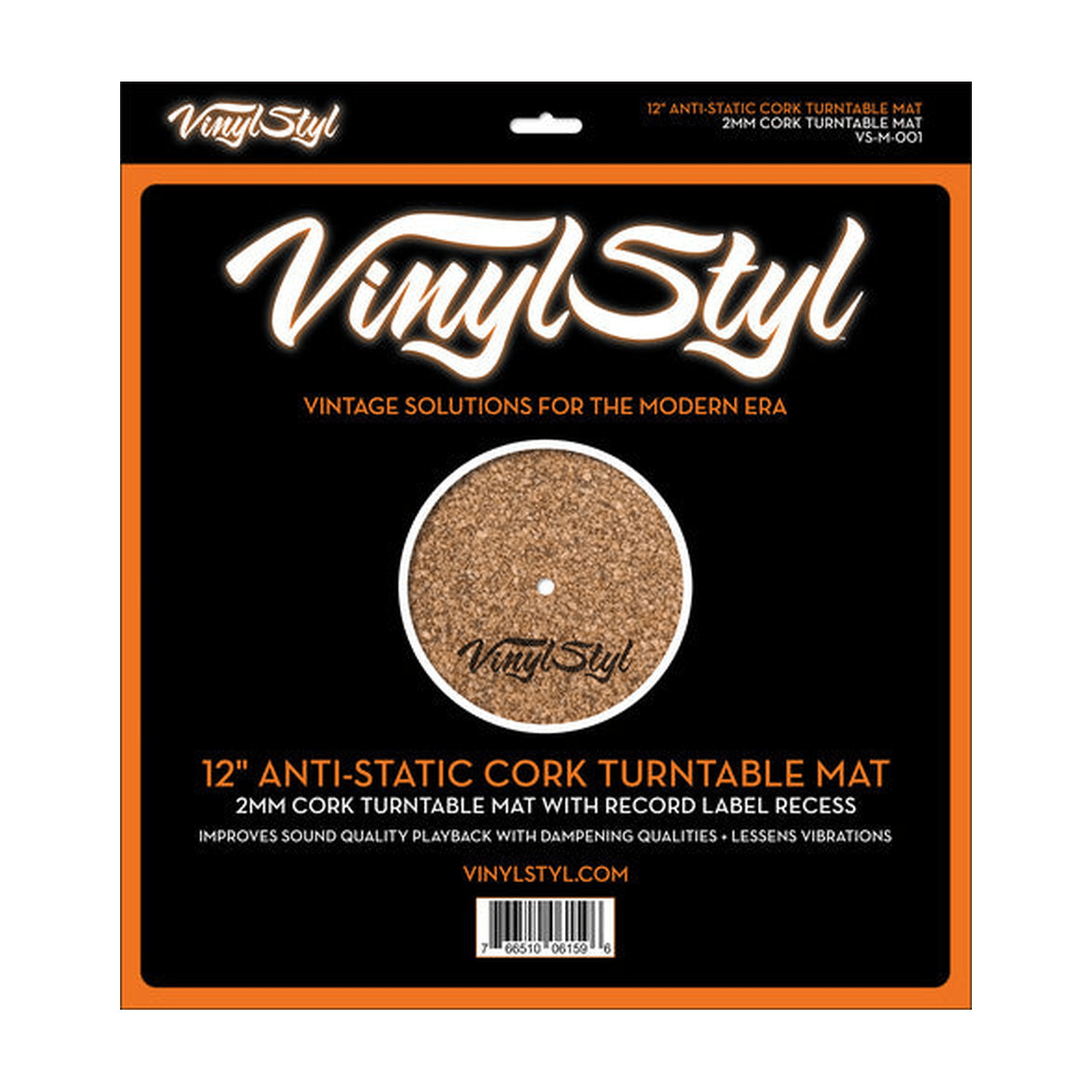 Vinyl Styl® VS-M-001 12 Inch Anti Static Cork Turntable Mat - Less Vibration - No Slip - LEVITATION