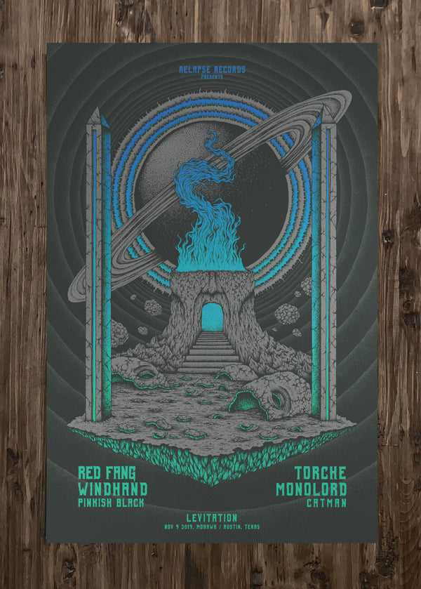 Red Fang + Windhand Blue Poster by Kuba Sokolski - ARCHIVE