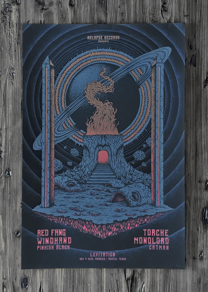 Red Fang + Windhand Blue Poster by Kuba Sokolski - ARCHIVE