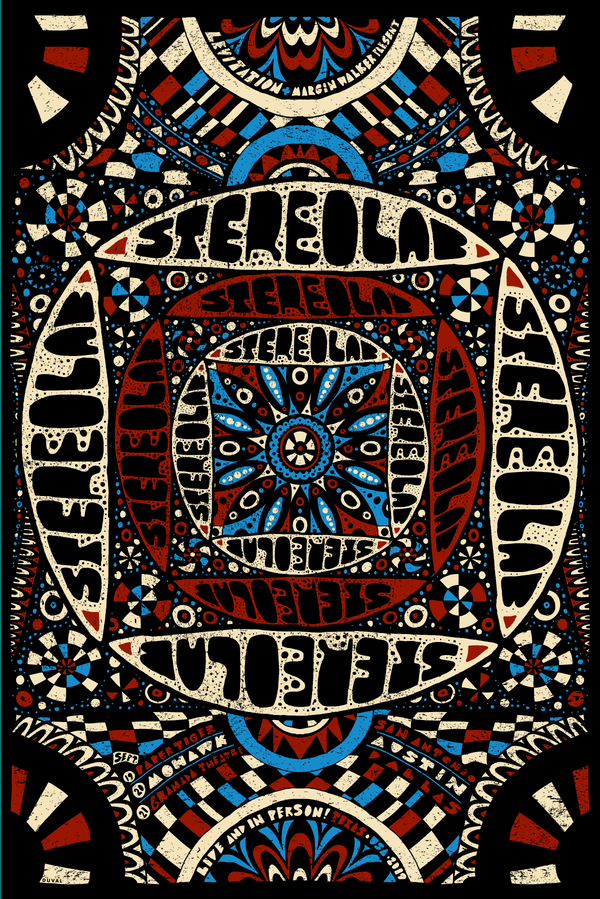 Stereolab Texas 2019 Poster by Nate Duval - Archive